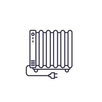 riscaldatore linea icona, elettrico termosifone vettore