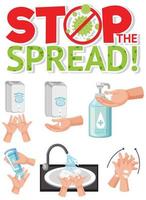 pulizia delle mani per fermare il virus corona vettore