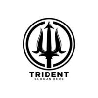 tridente logo. tridente arma logo design concetto vettore