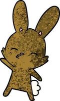 curioso coniglietto cartone animato vettore