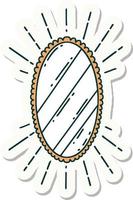 etichetta di tatuaggio stile splendente specchio vettore