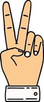 pace simbolo Due dito mano gesto illustrazione vettore