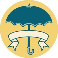 icona con bandiera di un ombrello vettore