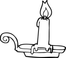 linea disegno cartone animato ardente candela vettore