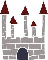 cartone animato scarabocchio tradizionale castello vettore