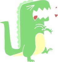 cartone animato doodle ruggente t rex vettore