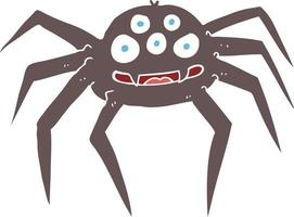 piatto colore illustrazione di ragno vettore
