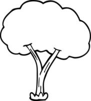 disegno a tratteggio cartone animato albero in fiore vettore