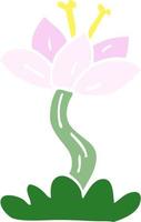 fiore di lilly di doodle del fumetto vettore