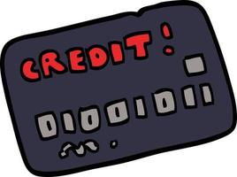 carta di credito di doodle del fumetto vettore