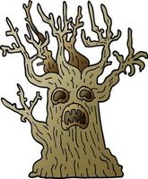 albero spettrale di doodle del fumetto vettore