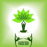 poster giornata internazionale dello yoga con persone in posa vettore