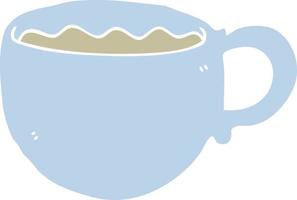 tazza di caffè del fumetto di stile di colore piatto vettore