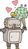 cartone animato robot nel amore vettore