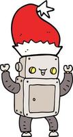 cartone animato Natale robot vettore
