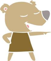 orso cartone animato in stile piatto a colori vettore
