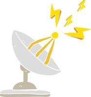 piatto colore illustrazione di un' cartone animato satellitare piatto vettore