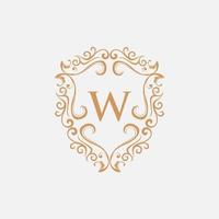 lettera w sicuro lusso monogramma logo vettore