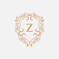 lettera z scudo ornamento lusso logo vettore