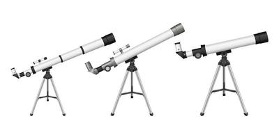 telescopio su sfondo bianco vettore