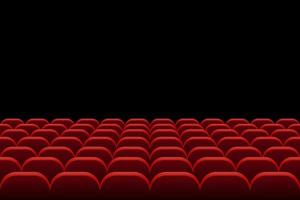 file di sedili per cinema sul nero