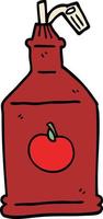 ketchup di pomodoro di doodle del fumetto vettore