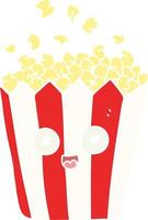 piatto colore stile cartone animato Popcorn vettore