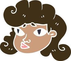 volto femminile di doodle del fumetto vettore
