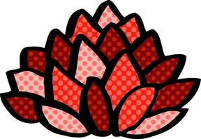 cartone animato scarabocchio fioritura loto vettore