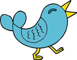 cartone animato scarabocchio Bluebird vettore