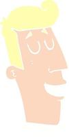 piatto colore illustrazione di un' cartone animato ghignante uomo vettore