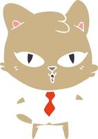 gatto cartone animato in stile piatto a colori vettore