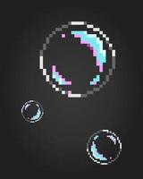 Bolla di sapone a 8 bit pixel. oggetto di gioco nell'illustrazione vettoriale. vettore