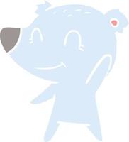 amichevole orso piatto colore stile cartone animato vettore