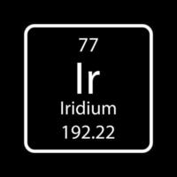 simbolo dell'iridio. elemento chimico della tavola periodica. illustrazione vettoriale. vettore