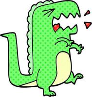 cartone animato doodle ruggente t rex vettore