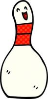 birillo da bowling di doodle del fumetto vettore