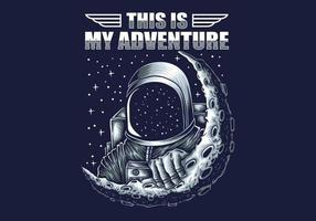 avventura astronauta sulla luna vettore