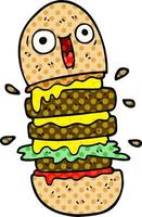 cartone animato scarabocchio hamburger vettore