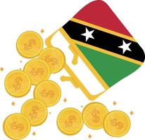 santo kitts e nevis bandiera vettore mano disegnato, est caraibico dollaro vettore mano disegnato