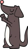 cartone animato scarabocchio bene educato cane vettore