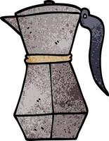 cartone animato scarabocchio stufa superiore caffè espresso creatore vettore