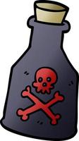 cartone animato scarabocchio veleno bottiglia vettore