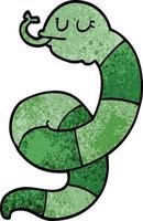 serpente di doodle del fumetto arrotolato vettore