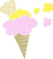 illustrazione a colori piatta di un gelato cartone animato vettore