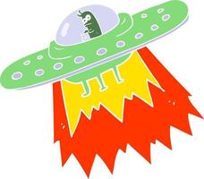 piatto colore illustrazione di un' cartone animato ufo vettore