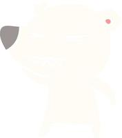 arrabbiato polare orso piatto colore stile cartone animato vettore