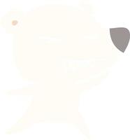 arrabbiato polare orso piatto colore stile cartone animato vettore