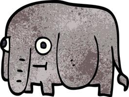 cartone animato scarabocchio elefante vettore