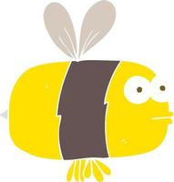 piatto colore illustrazione di un' cartone animato ape vettore